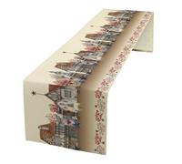 ShiTingYu Farm Rustic Animals Table Runner for Kitchen Home Bedroom Living Room Dinner Nature Country Farmhouse Kids Watercolor Cartoon Pig Cow Chicken, 13x120 Inch