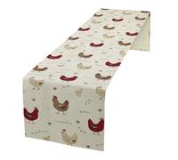 ShiTingYu Rustic Chicken Table Runner Animals Cartoon Chicken Country Table Runner for Home Living Room Party Kitchen Bedroom Dinner, 13x108 Inch