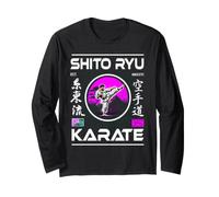 Shito-Ryu Karate Design with Kanji and Karateka Long Sleeve T-Shirt