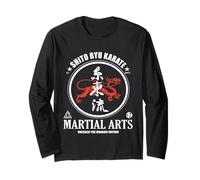 Shito-Ryu Karate Dragon with Kanji Power for Karateka Long Sleeve T-Shirt