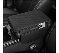 SHITONGSHANGMAO Car Center Console Armrest Protection for Ford Explorer EV 2025 2024, Leather Waterproof Armrest Cushion with 2 Side Storage Bags Interior Accessories