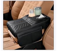 SHITONGSHANGMAO Car Center Console Armrest Protection for Opel Grandland X A18 2022 2023 2024, Leather Waterproof Armrest Cushion with 2 Side Storage Bags Interior Accessories,Black