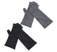 SHITOOMFE 2 Pairs Compression Gloves for Women and Men, Breathable Fingerless Arthritis Gloves for Hand Arthritis, Carpal Tunnel Pain