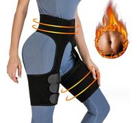 SHITOOMFE 3 in 1 Hip Brace Thigh Compression Sleeve Sciatica Support Wrap Groin Support Wrap for Men and Women Pulled Quadriceps Thigh Muscle Hip Flexor Strain M, Hamstring Compression