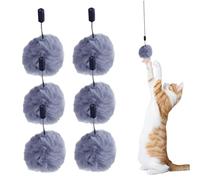 SHITOOMFE 6Pcs Cat Tree Replacement Parts Interactive Cat Ball Toy Replacement Hanging Kitty Dangling Toy for Scratching Posts & Towers