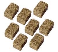 SHITOOMFE 8Pcs Miniature Hay Bales Simulation Wooden DIY Decorative Fake Hay for Crafts Faux Mini Hay Bales for Dollhouse Toy Farm, Rectangular