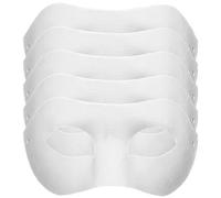 SHITOOMFE Blank Masks to Decorate Blank Mask 5PCS 8 X4 Inch Pulp Paper Mache Mask White Paper Masks for Crafts DIY Masquerade Mask Costume for Funny Party Art Project Performances