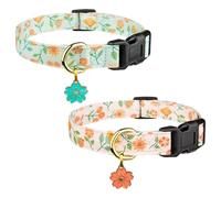 SHITOOMFE Cat Collar Breakaway, 2Pcs Cat Collar Cotton Breakaway Cute Kitten Adjustable Length Comfortable Breathable Supplies for Daily Wearing or Party