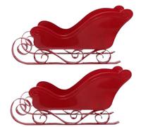 SHITOOMFE Christmas Ornaments, Christmas Sleigh Decor 2Pcs 11 x 5 x 4 Mini Sleigh Candy Bowl Red Sled Ornaments Desk Top Decorations for Home, Party