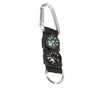 SHITOOMFE Compass Keychain,Carabiner Compass Orientation Compass, Carabiner Thermometer Mini Multifunctional Survival Tool for Outdoor Sports Hiking Camping,Black