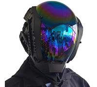 SHITOOMFE Cosplay Helmet, Cool Masks Punk Futuristic Cosplay Helmet Mechanical Sci-Fi Gear Halloween Mask for Party Music Festival