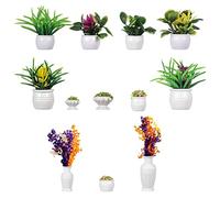 SHITOOMFE Dollhouse Plant, Miniature Potted Plants Artificial Mini Flower Pot Plant Model Dollhouse Decorations Accessories 12PCS