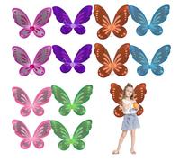 SHITOOMFE Fairy Costume for Girls, 12Pcs Butterfly Wing for Girls, Glitter Princess Butterfly Wing Kids, Fancy Dress Accessories for Christmas, Birthday, Cosplay, and Party Costumes