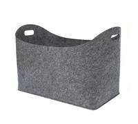 SHITOOMFE Felt Bags Firewood Basket with Handles Felt Log Storage Basket for Shopping Newspapers Grey felt baskets