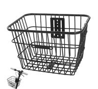SHITOOMFE Front Bike Basket, Bike Basket, Front/Rear Heavy Duty Metal Wire Large Capacity Removable for Carrying Dogs, Pets, Grocery, 12x9x10 Inch