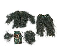 SHITOOMFE Ghillie Suit for Kids, Ghillie Suit for Kids Height 51.18-59.06 inch, 5 in 1 Breathable 3D Camo, Hunting Clothes Including Jacket, Pants, Hood, Carry Bag
