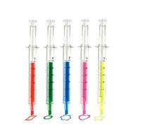 SHITOOMFE Highlighter Injection Pens 5Pcs Highlighter Syringe Pens Multi Neon Colors Liquid Injection Ballpoint Pen Smooth Gel Ball Pens For Students Children,Syringe Gel Ink Pen