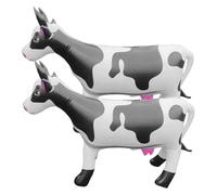 SHITOOMFE Inflatable Bull, 2PCS Inflatable Cow 35.4x23.6 Lifelike Blow up Cow Decorative Animals Pvc Bull Pool Float for Halloween Party Supplies