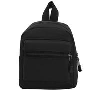 SHITOOMFE Mini Backpack Black Simple Style Nylon Small 6.3x7.9x3.9 In Lightweight Portable Zipper Waterproof Adjustable Casual Travel Purse for Women Girl