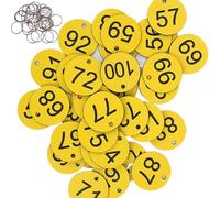 SHITOOMFE Numbered Key Tags 1.2 Inch Round 1-200 Numbered Tags Key Tags with Key Rings Waterproof and Sunscreen Number Keychain for Public Baths and Saunas Supplies,Key Tags