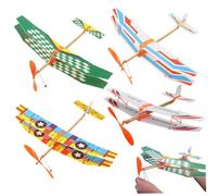 SHITOOMFE Rubber Band Airplanes, 4Pcs Foam Airplanes for Kids, Educational Rubber Band 20x17 Windup Flying Glider Crafts Toys for Kids Party Favors Outdoor Play