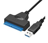 SHITOOMFE Sata To Usb, SATA to USB Adapter 9 Inch 22 Pin 3.0 with Blue LED Indicator Portable Replacement Hard Drive Adapter for Desk Computer, Laptop, Hard Drive