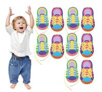 SHITOOMFE Shoe Tie Practice For Kids, Shoe Tying Practice for Kids, 10PCS Colorful Tie Shoes for, Portable Early Educational Shoelace Threading Teaching Toys