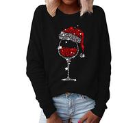 SHITOUJI Christmas Jumpers for Women UK Xmas Graphic Reindeer Long Sleeve Tops Funy Santa Elk Snowflake Crewneck Casual Sweatshirts