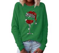 SHITOUJI Christmas Jumpers for Women UK Xmas Graphic Reindeer Long Sleeve Tops Funy Santa Elk Snowflake Crewneck Casual Sweatshirts