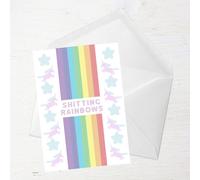 Shitting Rainbows Greetings Card - Large Card