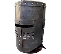 SHIV HANDICRAFTS US Armor Knight Monty Python Helmet King Arthor Crusader French Cosplay Costume for Halloween Role Play Rustic Black