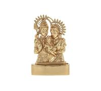 Shiv Parivar Statue Murti Golden Metal Small Lord Shiva Family Shankar Parvati Ganesh Hindu God Goddess for Car Dashboard Home Office Desk Mandir Temple Pooja Décor Diwali Wedding Gift (5 Inch)