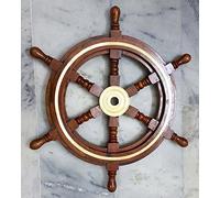 Shiv Shakti Enterprises 18" Wooden Ships Wheel Captain Boat Steering Nautical Decorative Ship Wheel