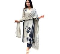 Shiv Textiles Kurta Women's Silk Blend Pant Set, White, S