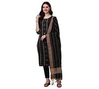 Shiv Textiles Women's Cotton Kurta Set, Black, XXL