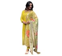 Shiv Textiles Women's Kurta Pant Set, yellow, XXL