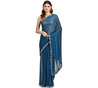 Shiv Textiles Womens Saree, Blue, One size