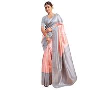 Shiv Textiles Women's Silk Woven Kanjivaram Saree(SAT-557-LIGHT PEACH)