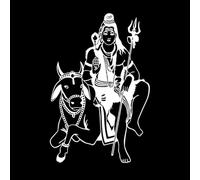 Shiva Hindu Indian God Religion Cow Shiva Hindu Religion Mural and Wall Vinyl Decal 48x72cm Can Modify and add Information White