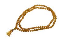 Shiva Lingam Shop Original Yellow Hakik Japa Mala 108 Beads | Certified 8mm Agate Rosary for Meditation, Healing, Reiki & Prayer | Yellow Agate Spiritual Mala Necklace for Men & Women