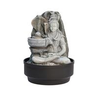 Shiva’s Serenity Lord Shiva Indoor Tabletop Water Fountain with LED Light, USB Resin Hindu Statue Water Feature for Prayer Room, Meditation, Home, Office & Spiritual Décor, 27cm