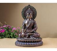 SHIVAJI ARTS Buddha Idol, 27 CM Big Bonded Bronze Earth Witness Shakyamuni Buddha Statue, Siddharth Gautam, Buddhist Temple Altar Meditation room