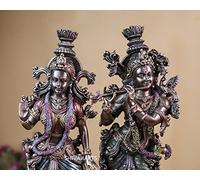 SHIVAJI ARTS Divine Radha Krishna Statue 37 CM Bonded Bronze