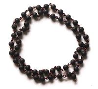 ShivaRatna Karungali Malai with Goverment Lab Certificate Made in Copper Wire 54+1 Beads (8mm Beads Size) Ebony Wood - கருங்காலி மாலை, Black