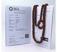SHIVARATNA Rudraksha Mala 108+1 Beads (Pathri Mala/Chikna Mala) Iso Lab Certified, Brown