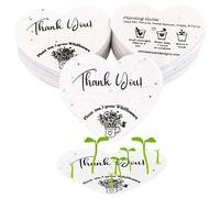 ShiviAaryan Designs 50 Plantable Seed Paper Hearts - Thank You Cards 2.5in x 2in | Handmade Seed Paper Embedded with Wildflower Seeds | Party Favors | Wedding Favor | Small Business Thank You Cards