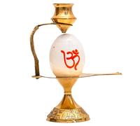 Shivling Idol Brass Jal Abhishek Stand White Puja Patra Lota with Trishul and Nag Nagraj Statue God Figurine for Hindu Pooja Temple Decor and Gifting (White Om Shivling with lota and stand)