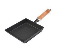 Shivpiin Tamagoyaki Pot, Mini Cast Iron Japanese Omelette Pan with Wood Handle - Eggs, Pancakes
