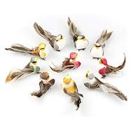 Shiwaki 12 Pcs Birds Figurines Artificial Foam Feather Birds for DIY Crafts Decoration Home Garden Wedding Party Ornament - Garden Series