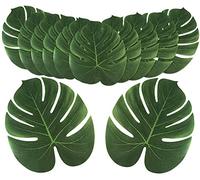 Shiwaki 12pcs Artificial Tropical Palm Leaves, Birthday Decorations Faux Leaf Jungle Hawaiian Party Decorations for Table Decoration Accessories